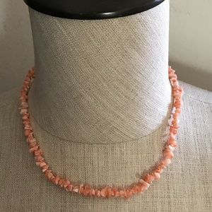 1970's Petite Heishi Coral Shell Bead Necklace